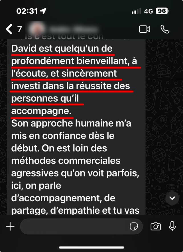 David est quelqu'un de profondément bienveillant