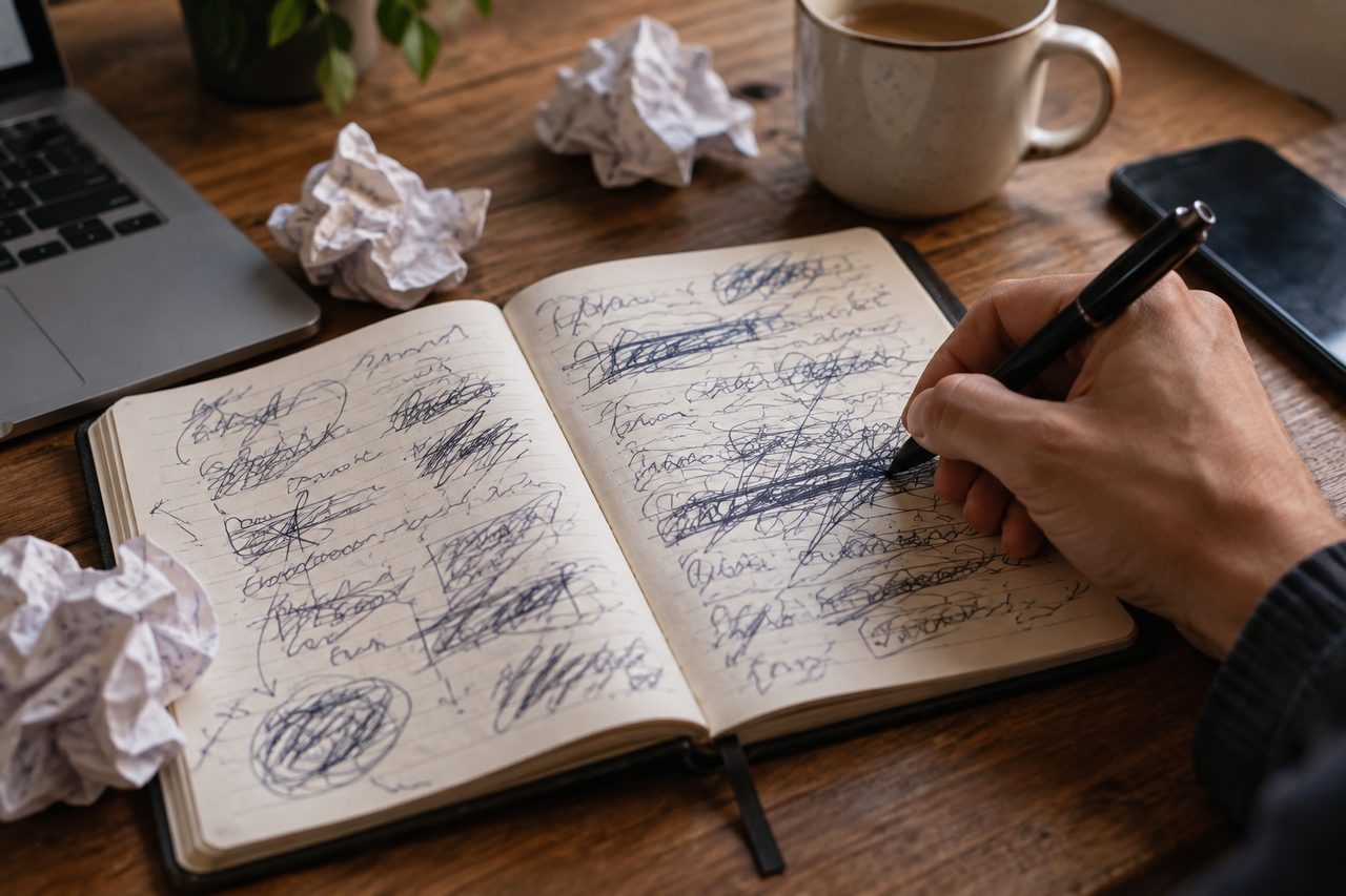 Les essais, les notes, les premiers tests publicitaires