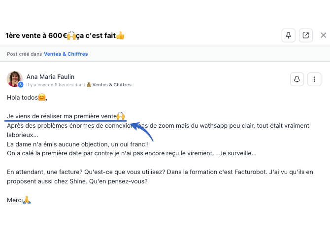 Message reçu d’un prof accompagné — ana maria 600e