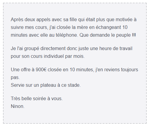 Message reçu d’un prof accompagné — ninon 900e