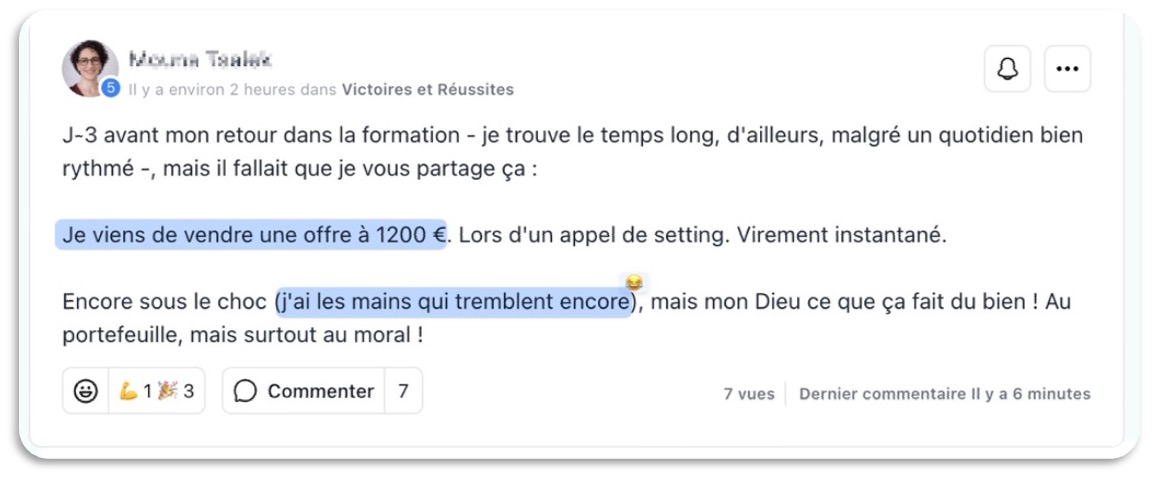 Message reçu d’un prof accompagné — 4