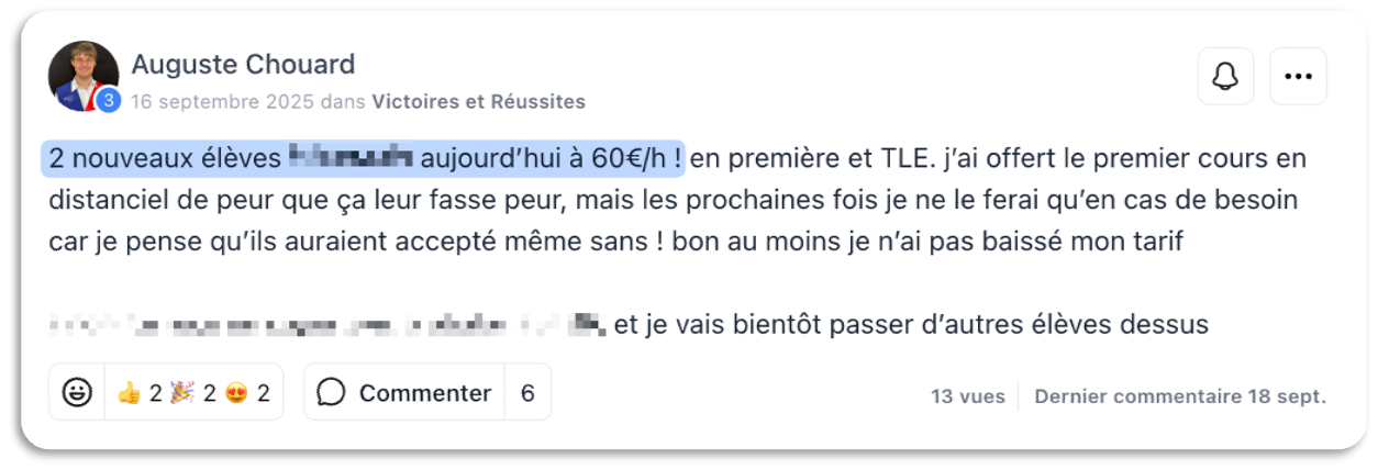 Message reçu d’un prof accompagné — 5