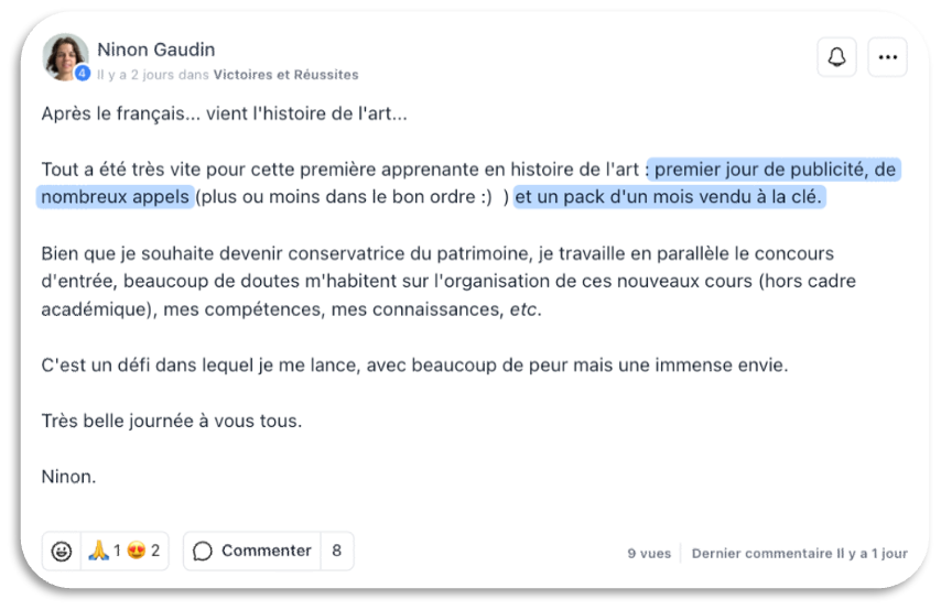 Message reçu d’un prof accompagné — 6