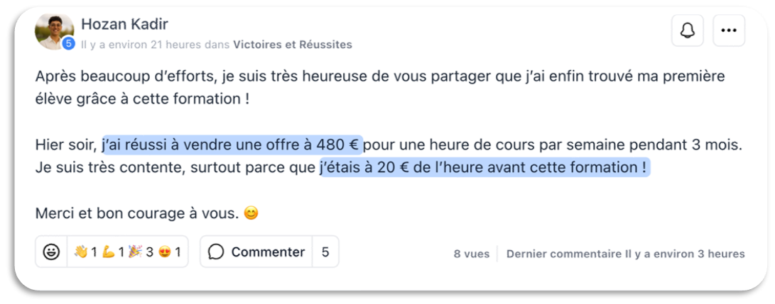 Message reçu d’un prof accompagné — 7
