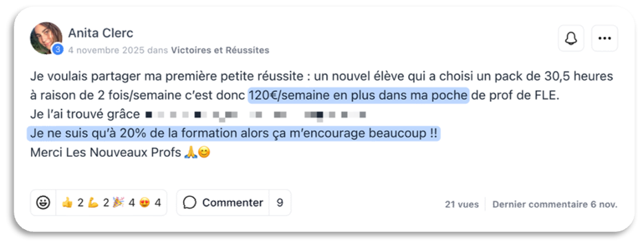 Message reçu d’un prof accompagné — 8