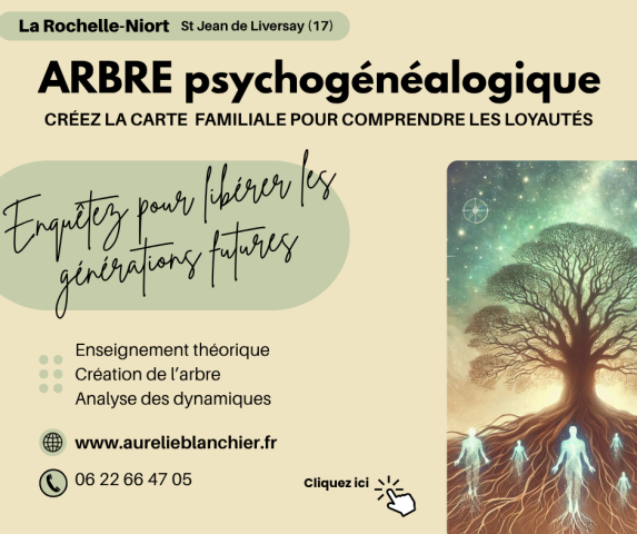 Atelier de construction Arbre Psychogénéalogique près de La Rochelle ou en visio avec Aurélie Blanchier