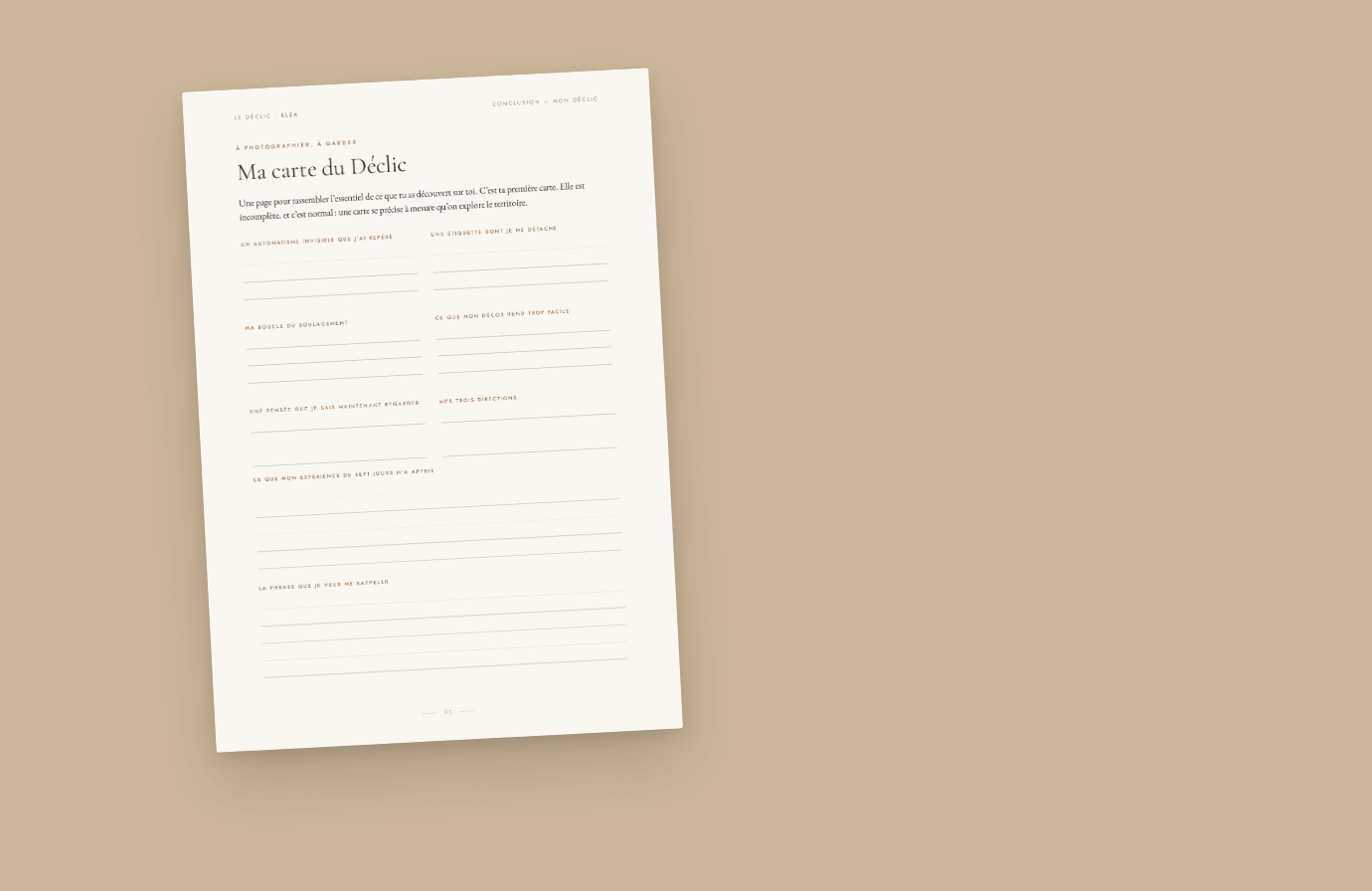 Page du workbook Le Déclic : ma carte du Déclic