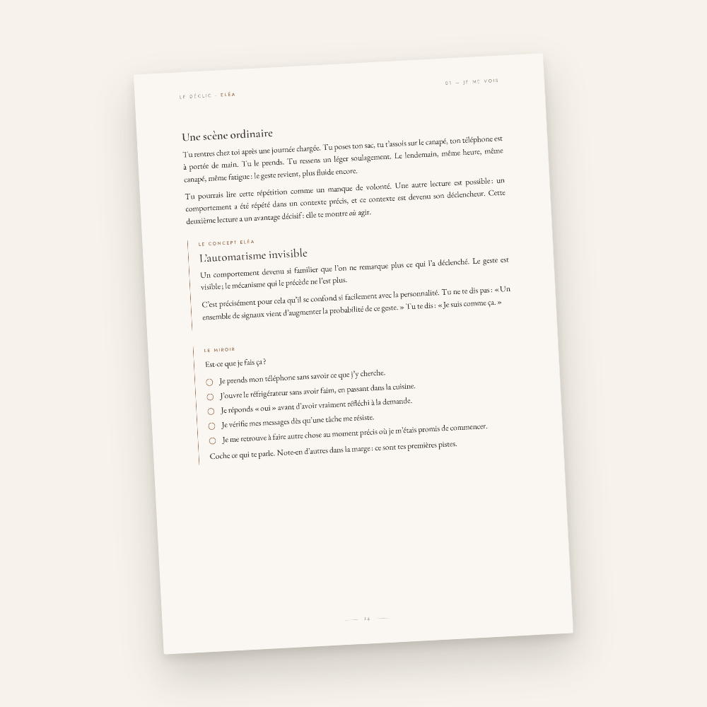 Page du workbook Le Déclic : « Est-ce que je fais ça ? »