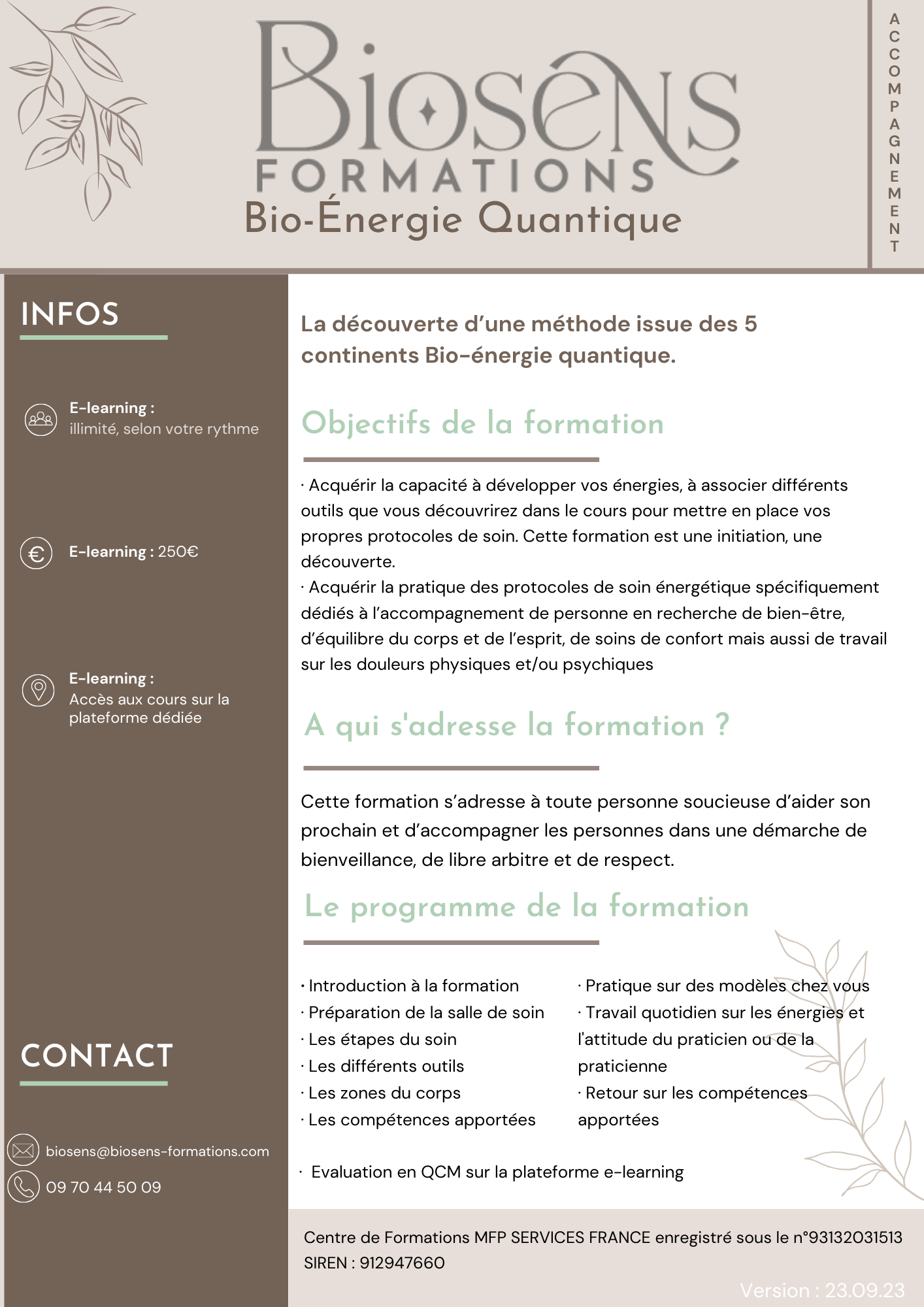 MASSAGE HOLISTIQUE BIOSENS BioSens Formations by Elisabeth Rei