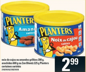 Noix de Cajou ou Amandes Grillées 200g, Arachides 600g ou Zen Blendz Planters 225g du 29 au 4 septembre 2019