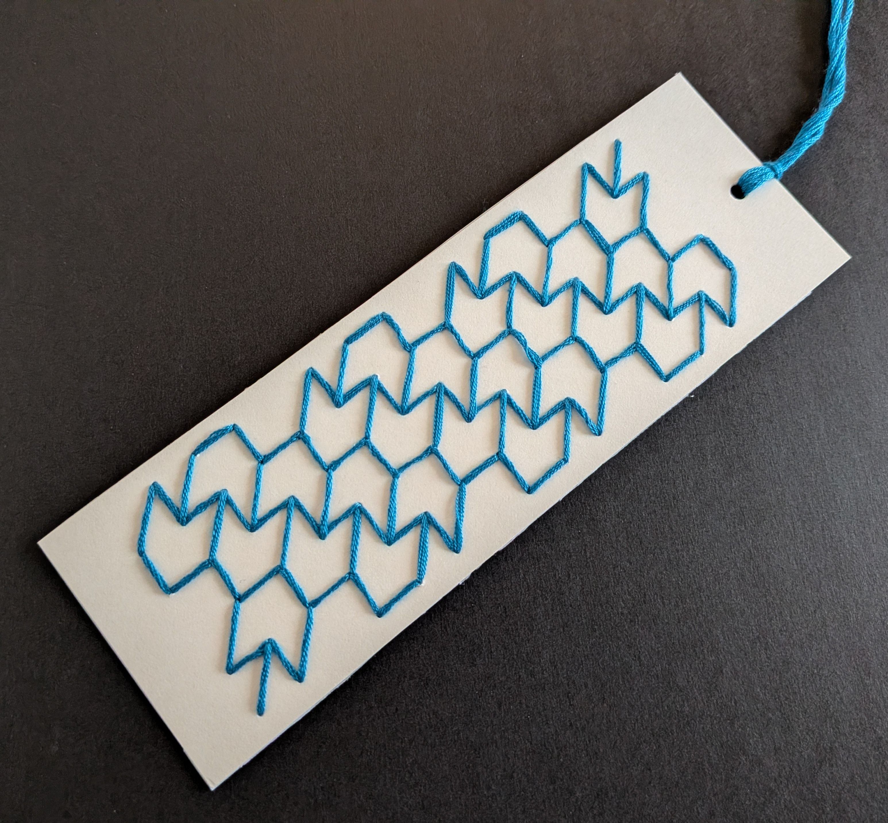 Sandrine Bizon - signet brodé style Sashiko - Bishamon Kikko