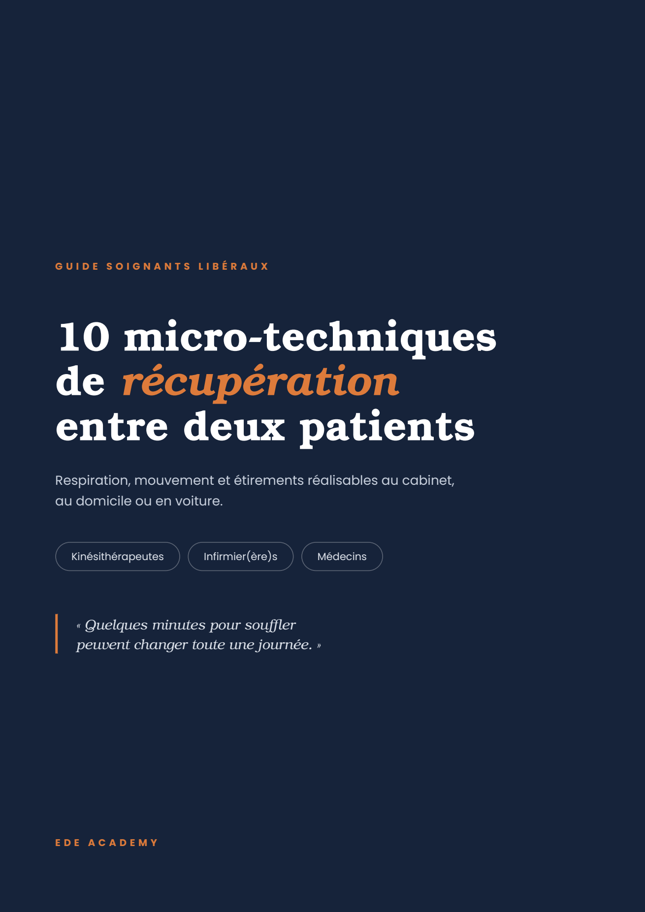 Couverture du livret 10 micro-techniques de r&eacute;cup&eacute;ration