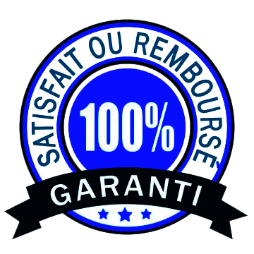 100% garanti satisfait ou remboursé