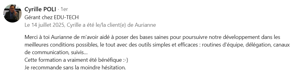 avis client google 5 étoiles publié le 19/11/2024
