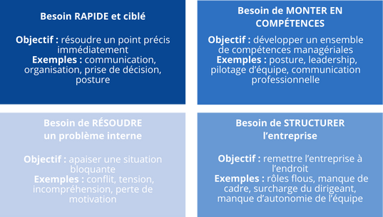 Grille de décision rapide pour choisir son accompagnement en management et structuration d'entreprise par Potentiel Optimum