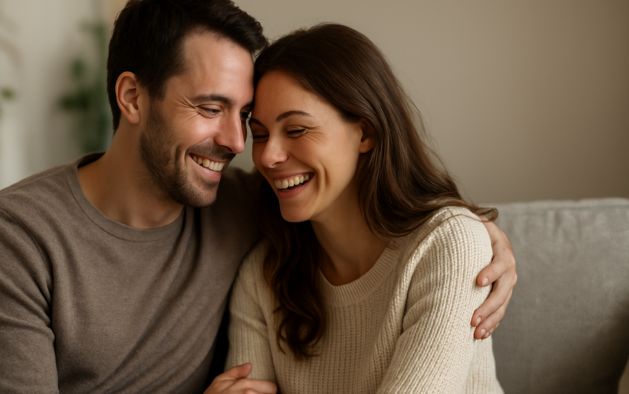 Couple qui a retrouvé sa complicité avec un thérapeute de couple