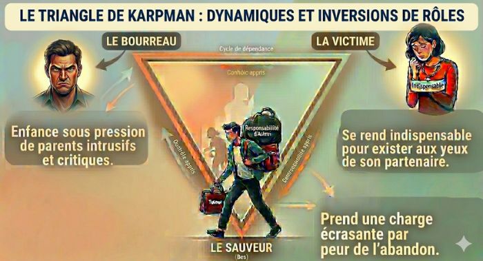 triangle de karpman analyse transactionnelle des différents rôles