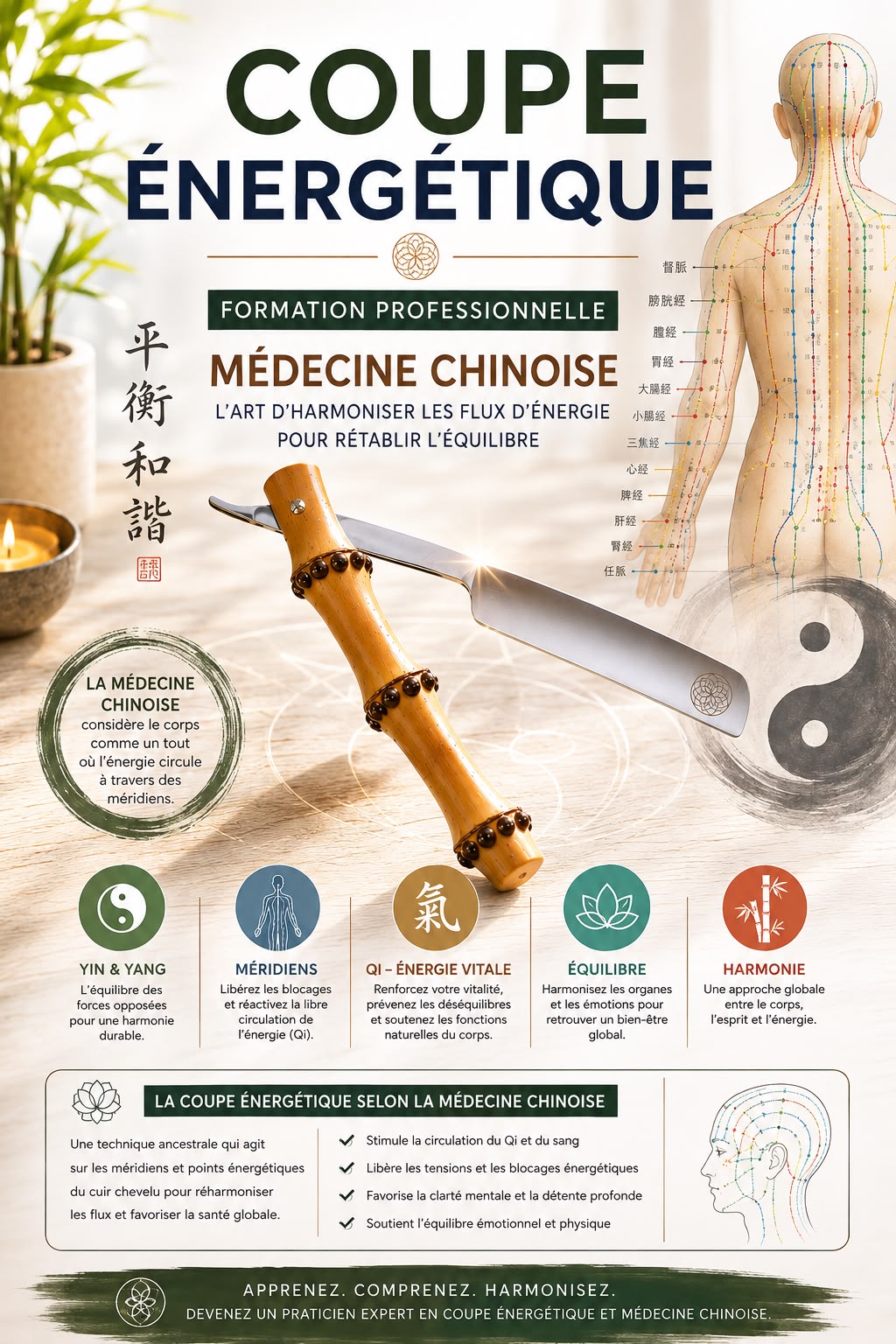 Formation médecine traditionnelle chinoise et méridiens — coupe énergétique