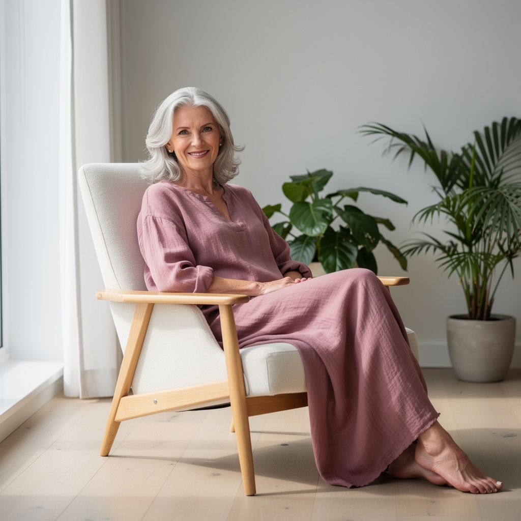 Femme sereine de 50 ans - perdre du poids naturellement à la ménopause