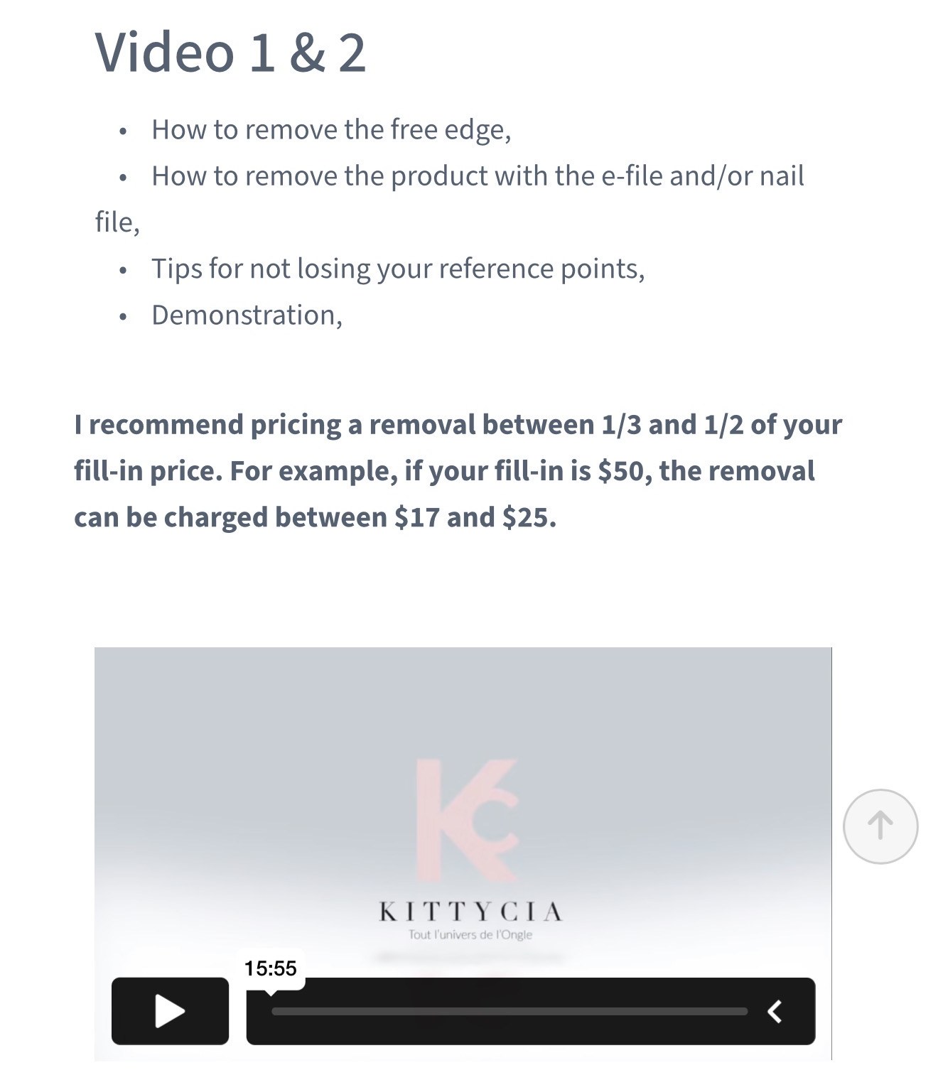 Module page with key points and videos