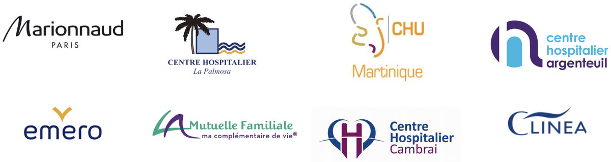 Marionnaud, Centre Hospitalier La Palmosa, CHU Martinique, Centre Hospitalier Argenteuil, Emero, Mutuelle Familiale, Centre Hospitalier Cambrai, Clinéa