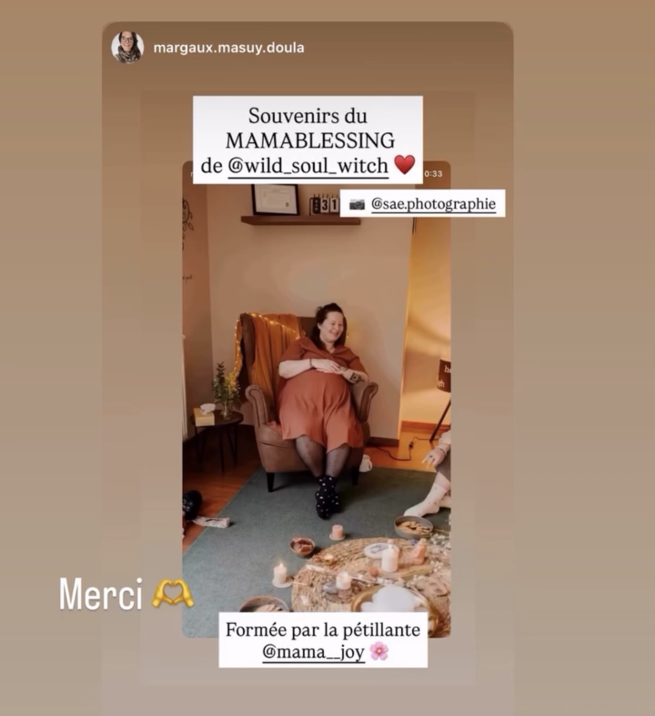 Message d'une participante après la formation