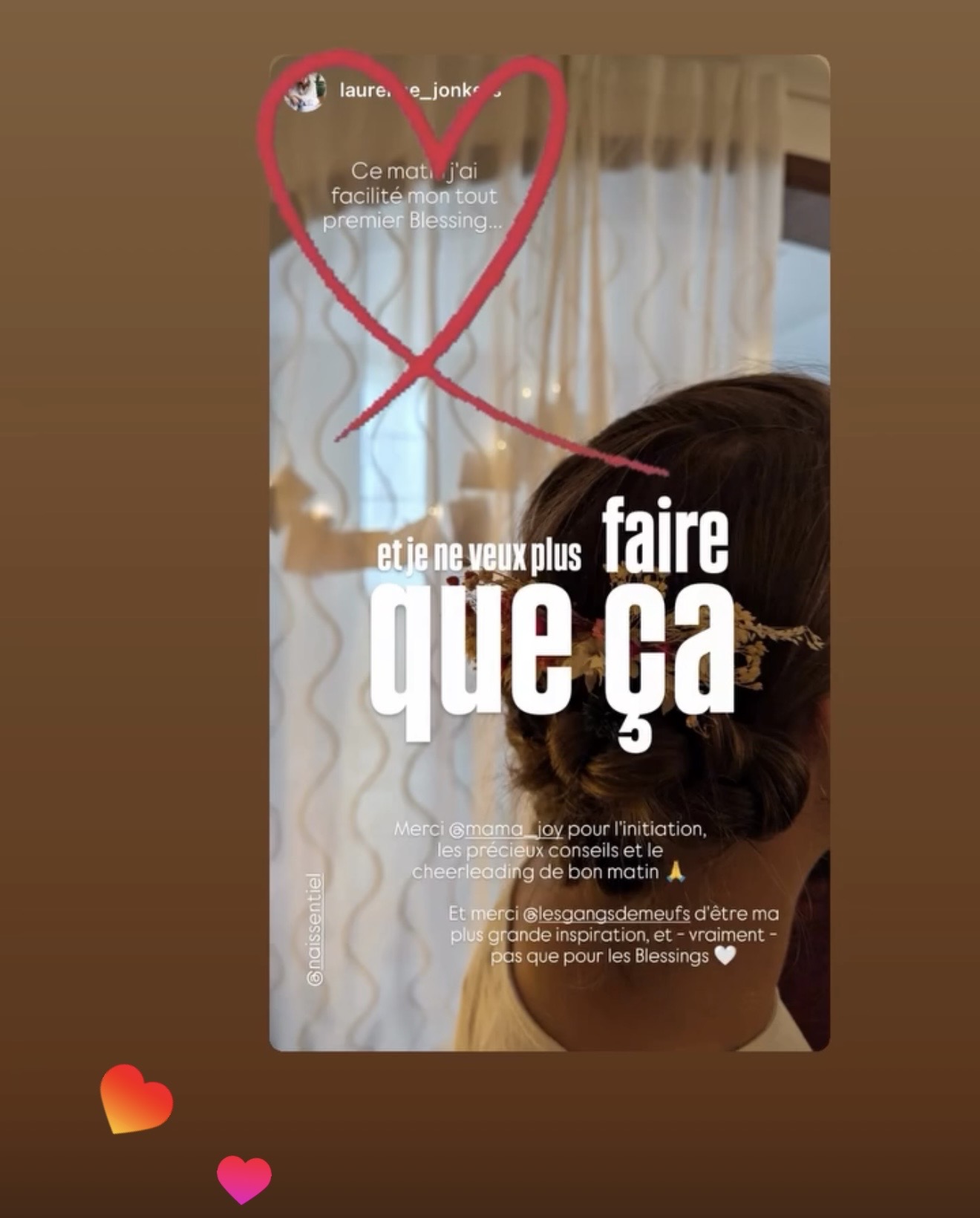 Message d'une participante après la formation