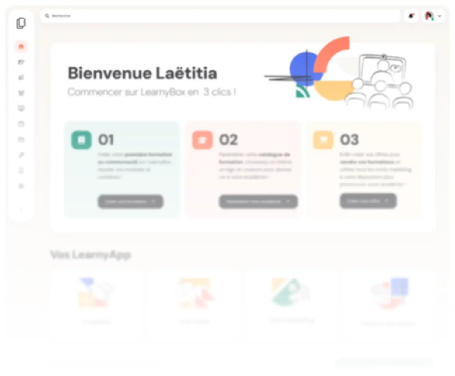 Ecran présentant des fonctionnalités
