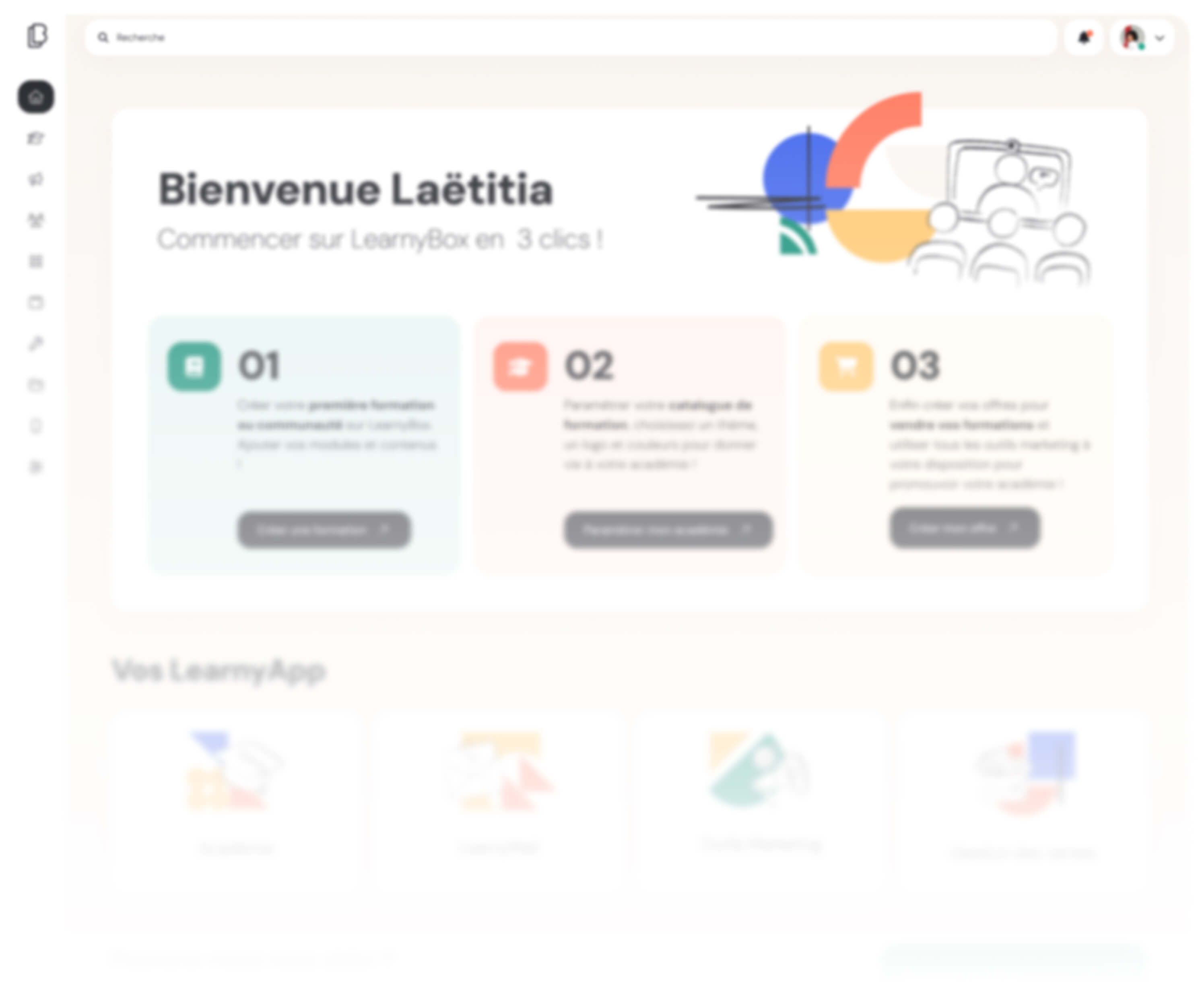 Ecran présentant des fonctionnalités