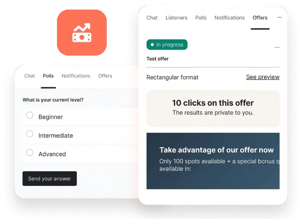webinar live poll and special offer example