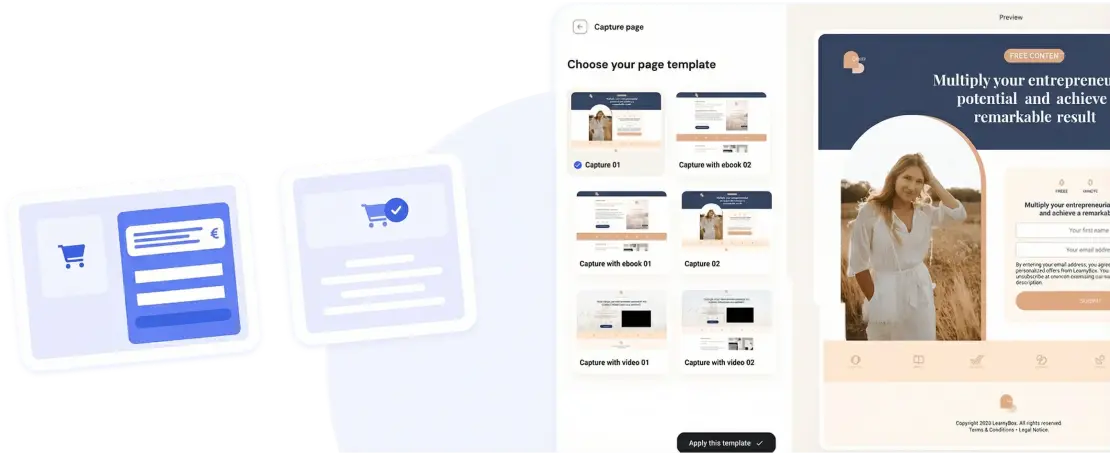Funnel page theme templates