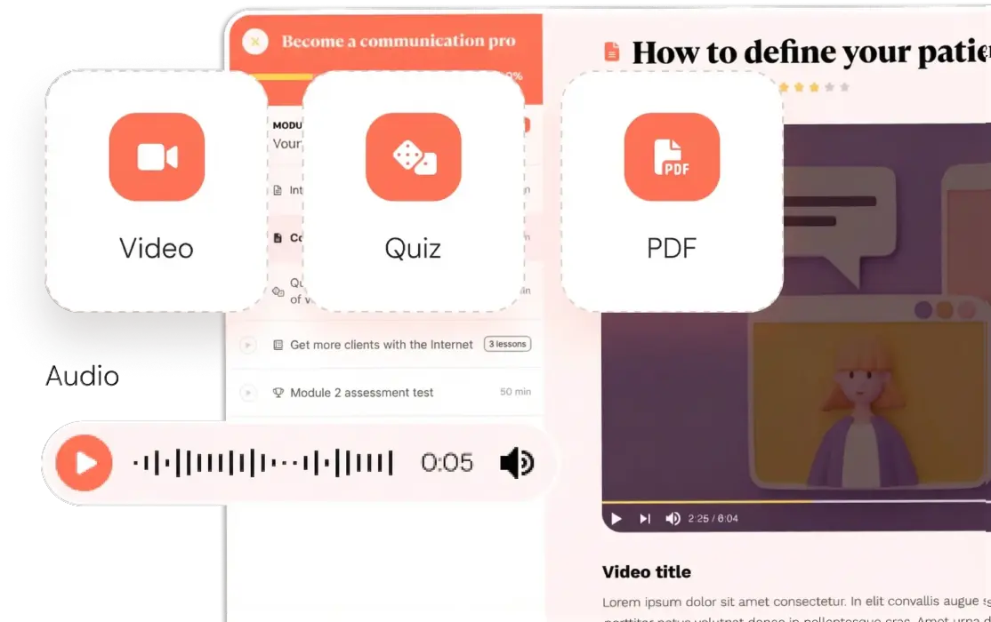 course page builder content element examples