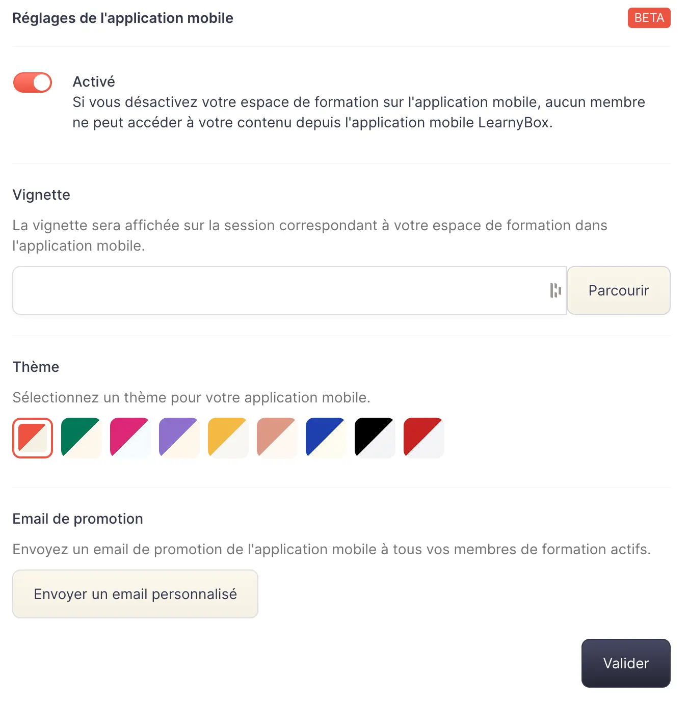 Paramétrage et personnalisation de l’application
