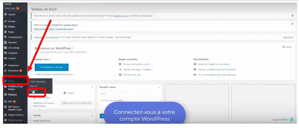 Export WordPress - Outils