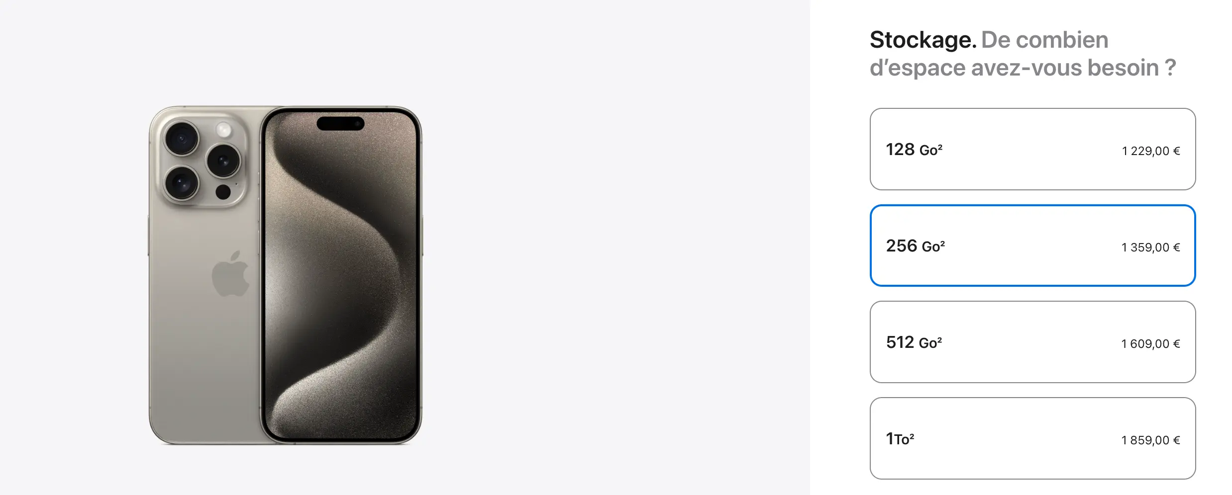 Exemple upsell Apple