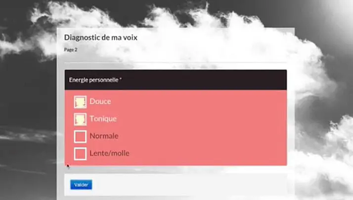 Interface de quiz/sondage LearnyBox