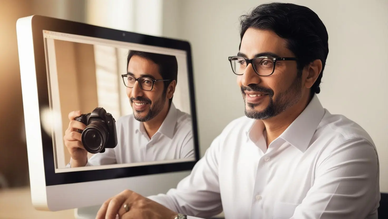 professeur de photographie pour adultes dans un écran