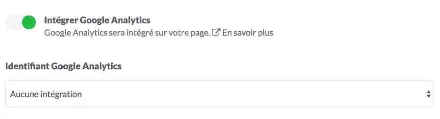 Page Site&Blog - Sélection Google Analytics