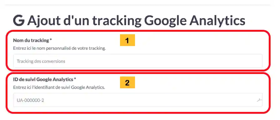 Formulaire - Ajouter un tracking Google Analytics