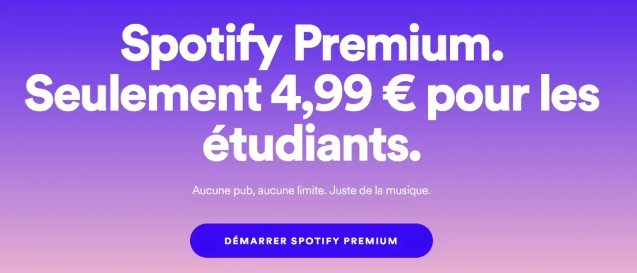 Exemple downsell Spotify