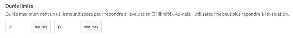 Paramétrage de la durée d’évaluation
