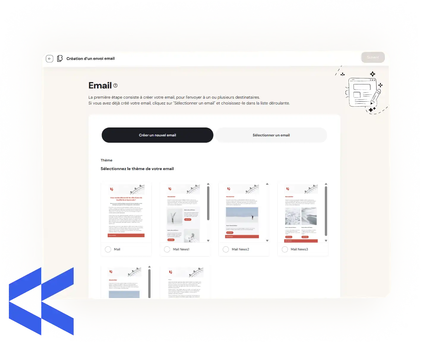 Interface de Hub Marketing