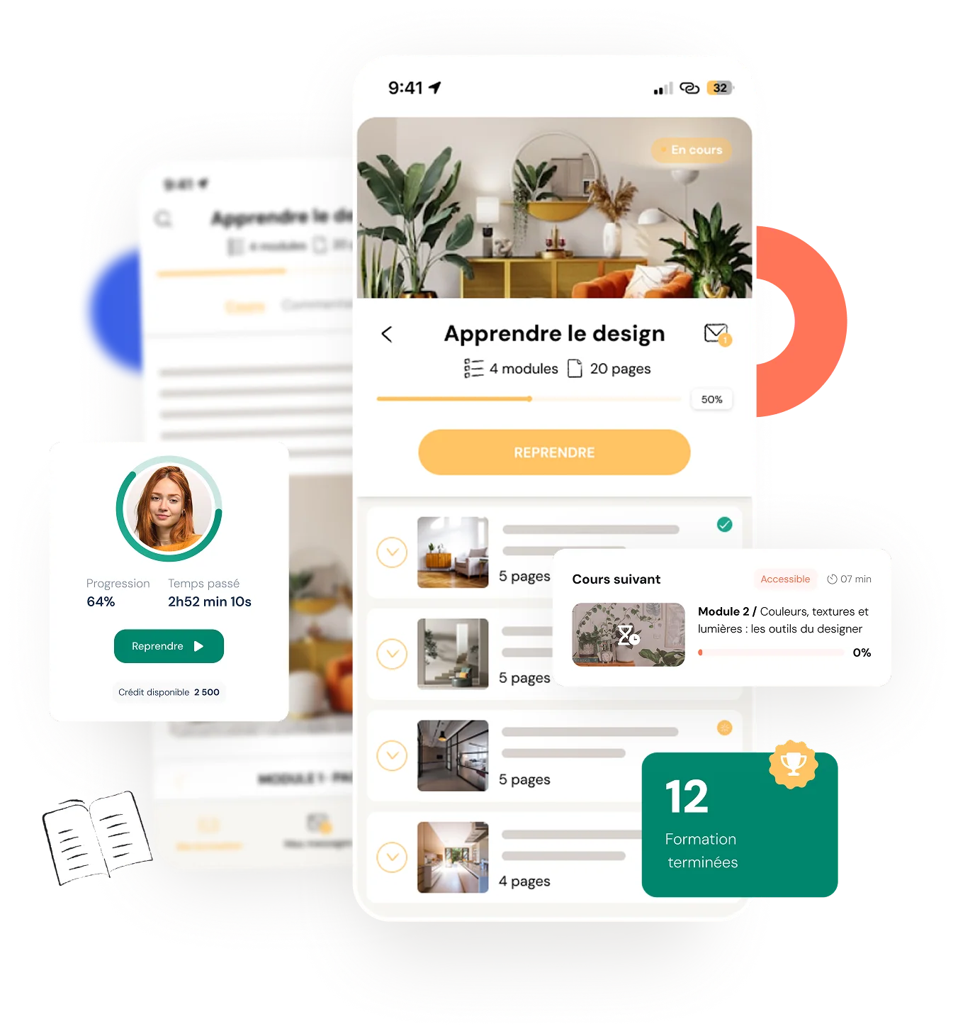 Interface d'application de formation vidéo