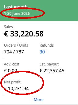 Capture Sellerboard avec date et profit net