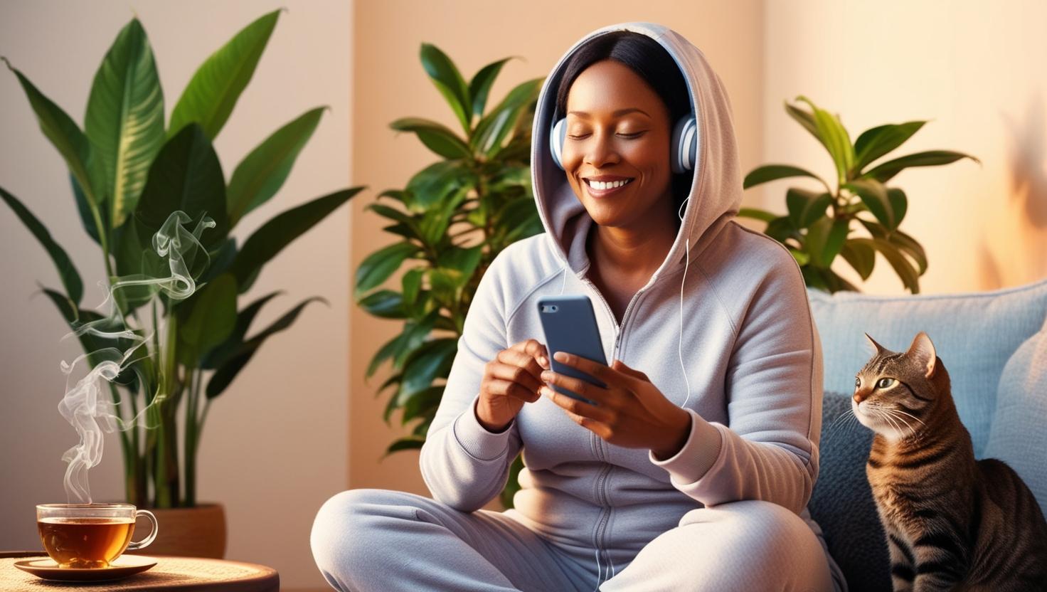 une%20femme%20souriante%20qui%20%C3%A9coute%20de%20la%20m%C3%A9ditation%20grace%20a%20une%20application%20innovante%20sur%20son%20t%C3%A9l%C3%A9phone_%20Elle%20est%20assise%20dans%20son%20capap%C3%A9_%20Elle%20a%20mis%20des%20%C3%A9couteurs_%20Un%20th%C3%A9%20est%20sur%20la%20table%20basse%20et%20son%20chat%20est%20a%20co%20(1)
