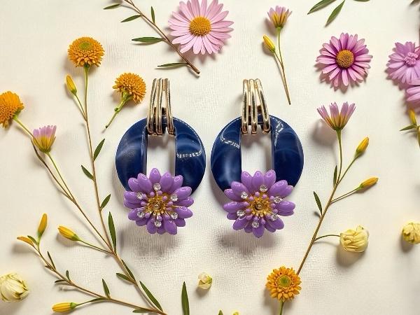Boucles d'oreille en forme de fleur