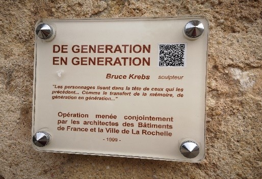 Plaque Sculpture Bruce Krebs - De Génération en Génération