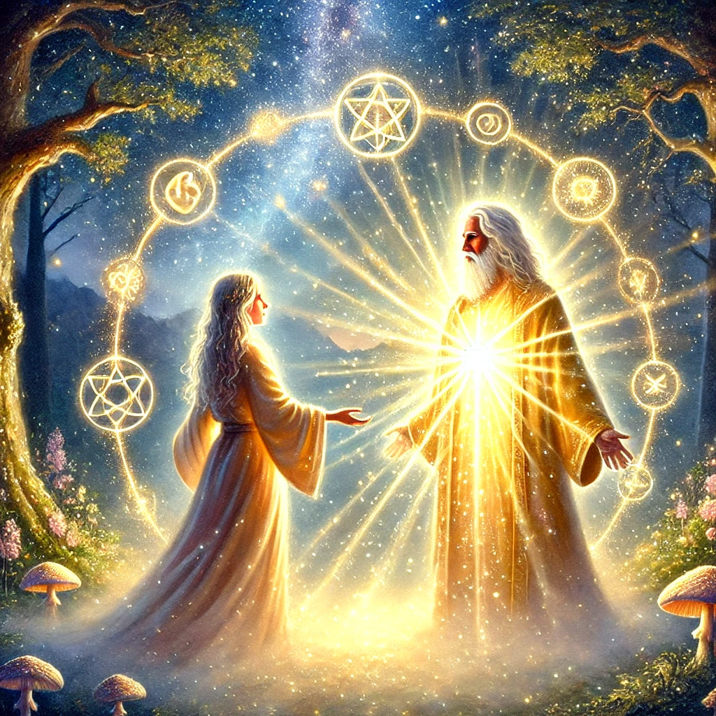 DALL%C2%B7E%202025-08-31%2013_04_44%20-%20A%20dreamy%20and%20mystical%20square%20illustration%20depicting%20a%20magical%20encounter%20with%20Merlin%20in%20a%20sacred%20forest_%20Merlin%2C%20a%20wise%2C%20luminous%20figure%20with%20a%20long%20be